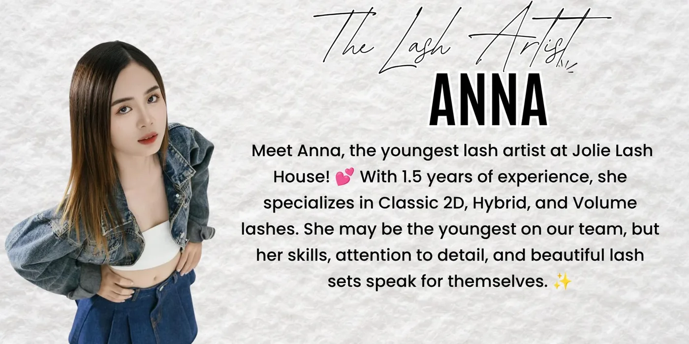 Anna, lash artist at Jolie Lash House in Spring, TX — custom lash extensions and lash services