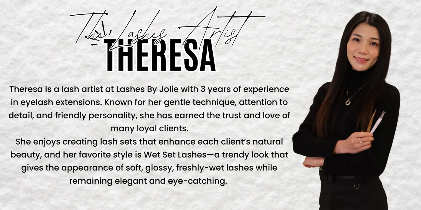 Theresa, lash artist at Jolie Lash House in Spring, TX — custom lash extensions and full lash sets